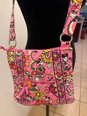 Vera Bradley Pink Floral Minnie Mouse Quilted Crossbody